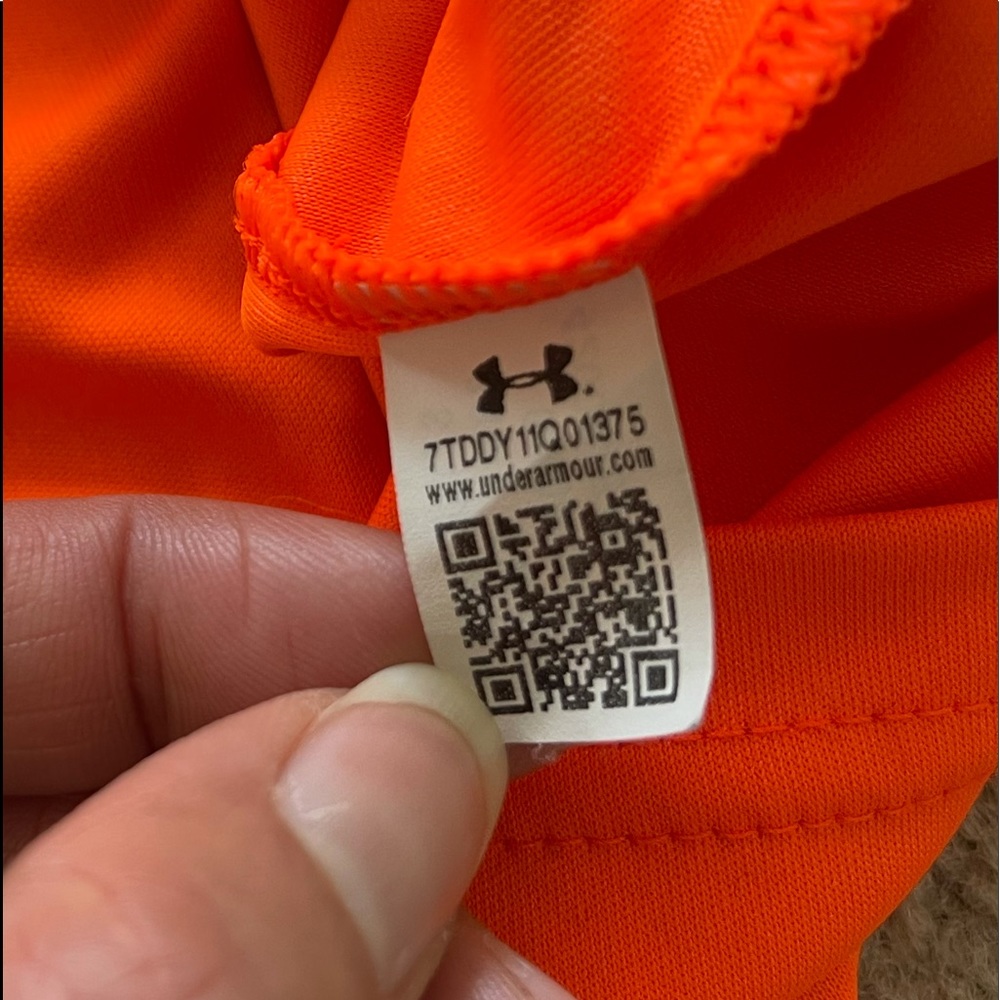 Under Armor YMD Neon Orange Crew Neck Shirt - Picture 6 of 7
